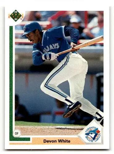 Devon White Toronto baseball card from 1991 Upper Deck #783 featuring White Toronto Blue Jays