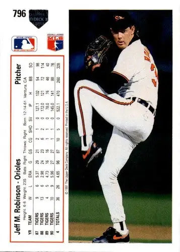 Original gloss Jeff Robinson baseball card from 1991 Upper Deck Simply Sandoval collection