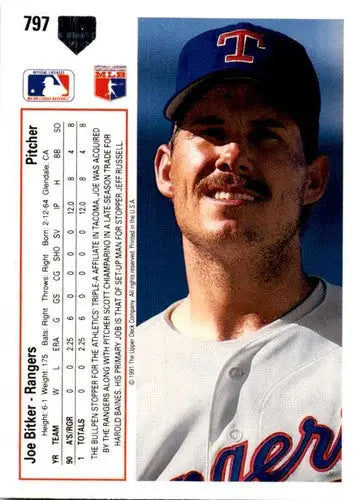 Original gloss 1991 Upper Deck Joe Bitker baseball card ID 45630 image
