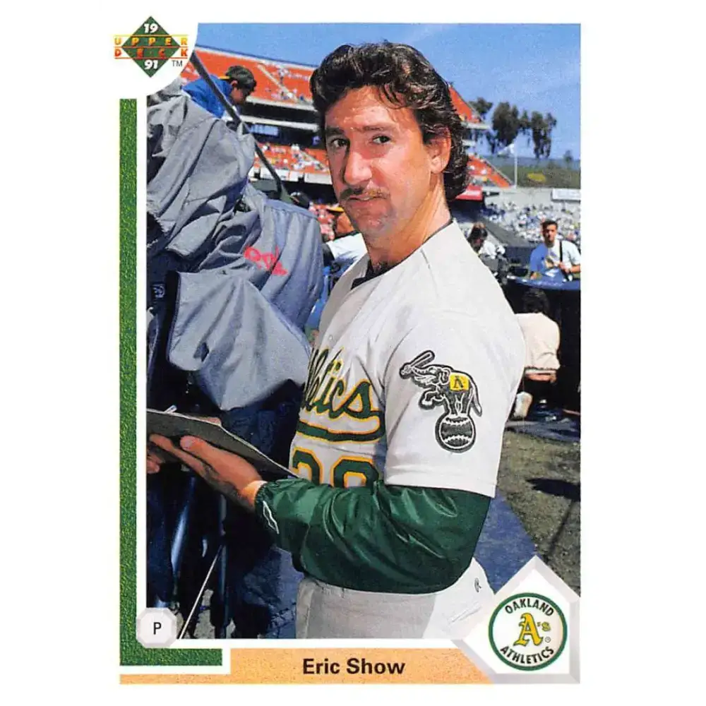 1991 Upper Deck #798 Eric Show EX Excellent Oakland Athletics Baseball Card - Baseball Card Single