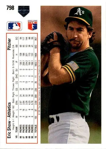 Original gloss 1991 Upper Deck Eric Show baseball card featuring Simply Sandoval ID 45628