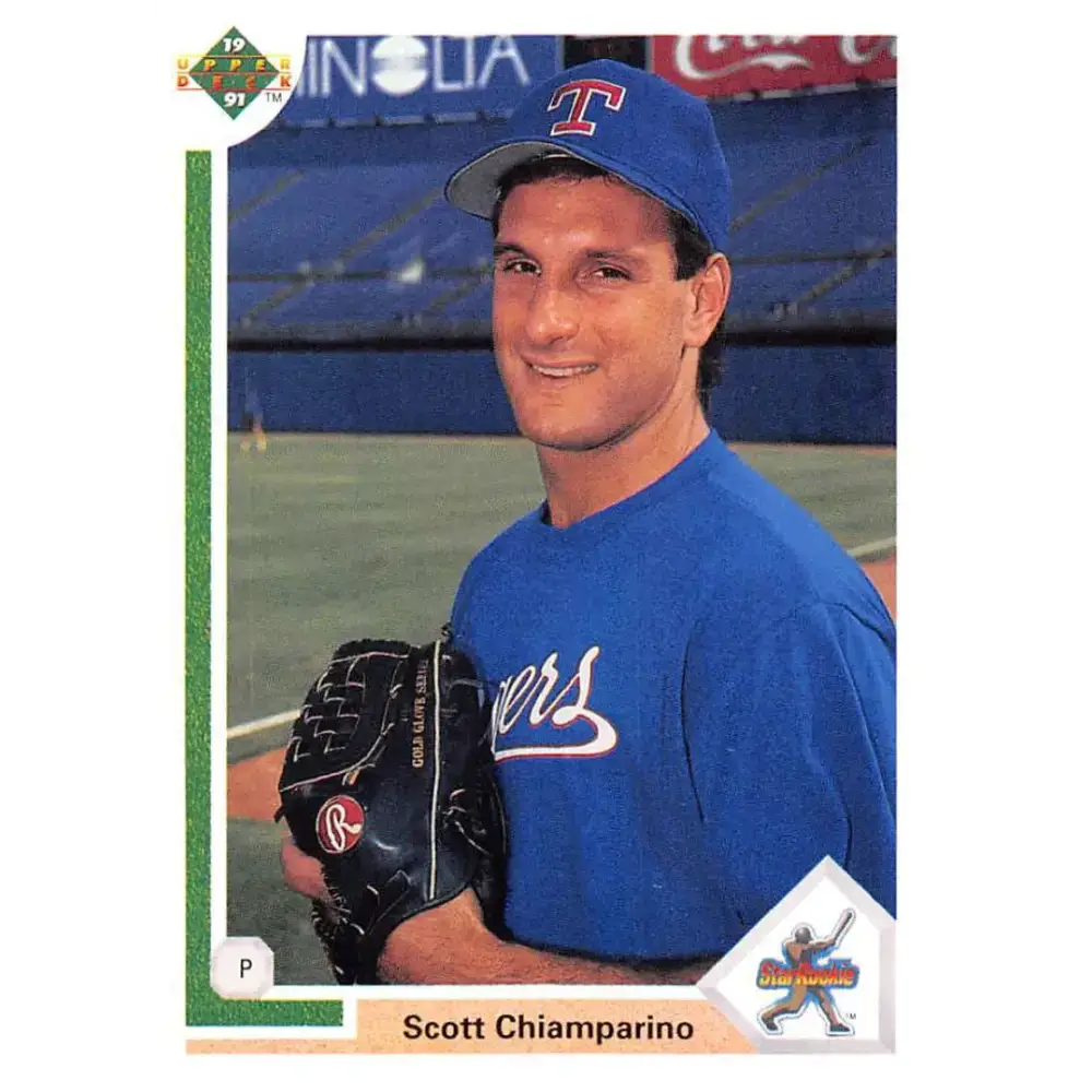 1991 Upper Deck #8 Scott Chiamparino NM-MT Texas Rangers Baseball Card - Baseball Card Single