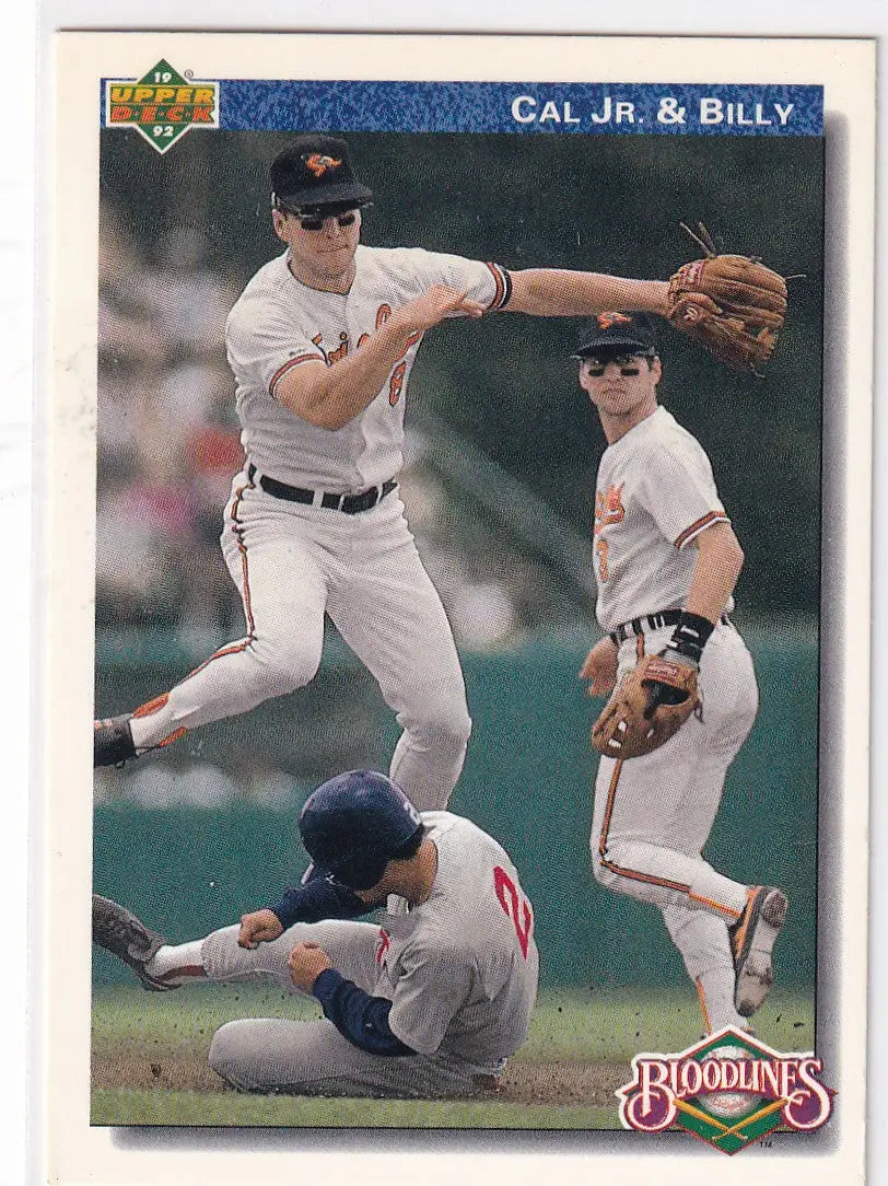 1991 UPPER DECK #82 CAL JR AND BILLY BLOODLINE- BALTIMORE ORIOLES - Baseball Card Single