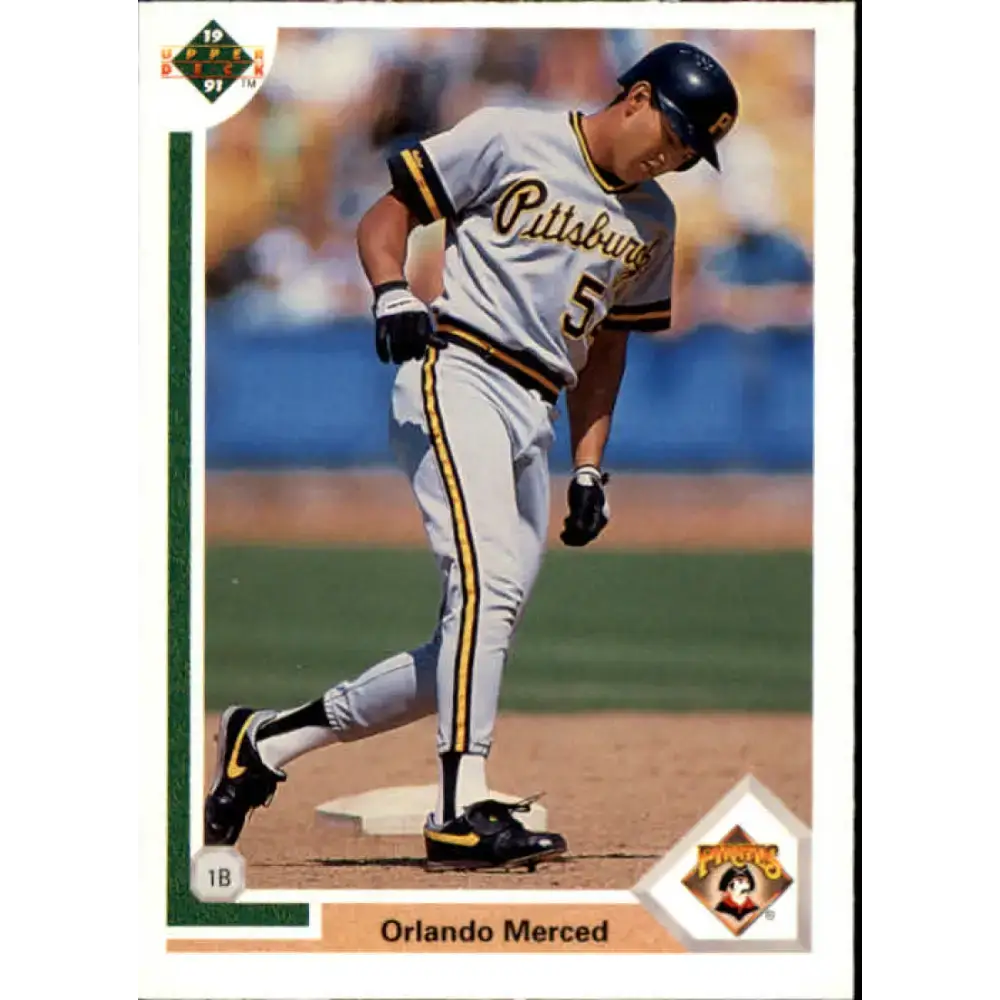 1991 Upper Deck #84 Orlando Merced NM-MT RC Rookie Pittsburgh Pirates Baseball Card - Baseball Card Single