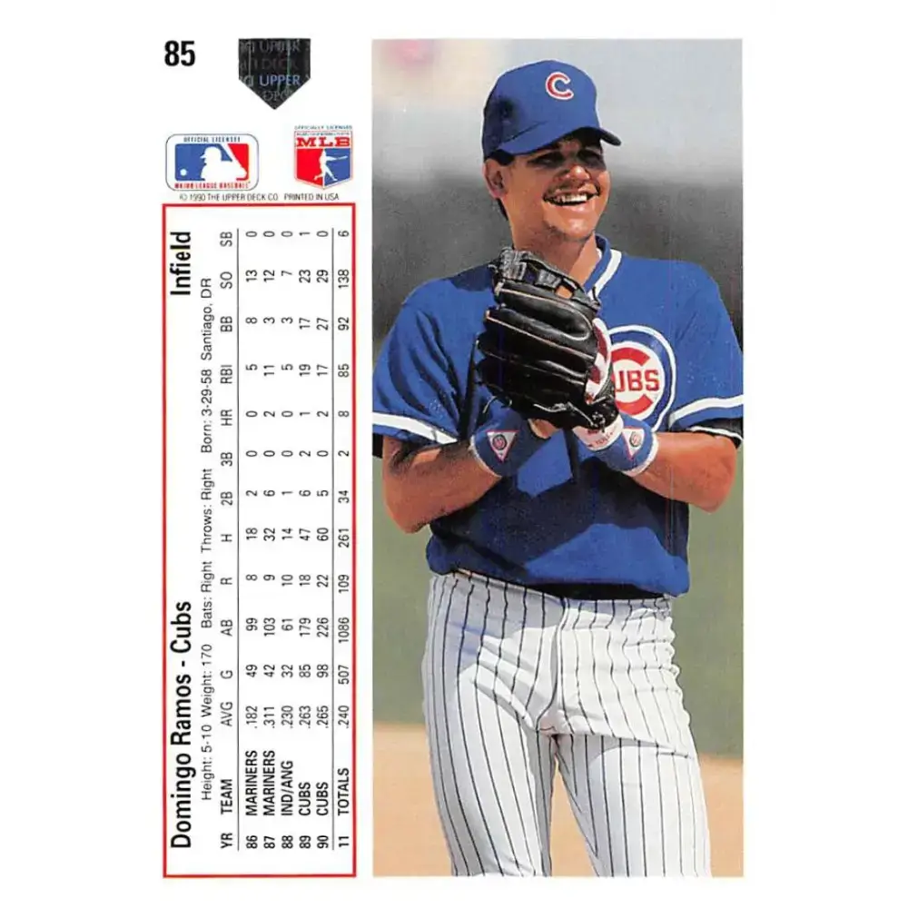 1991 Upper Deck #85 Domingo Ramos EX Excellent Chicago Cubs Baseball Card - Baseball Card Single
