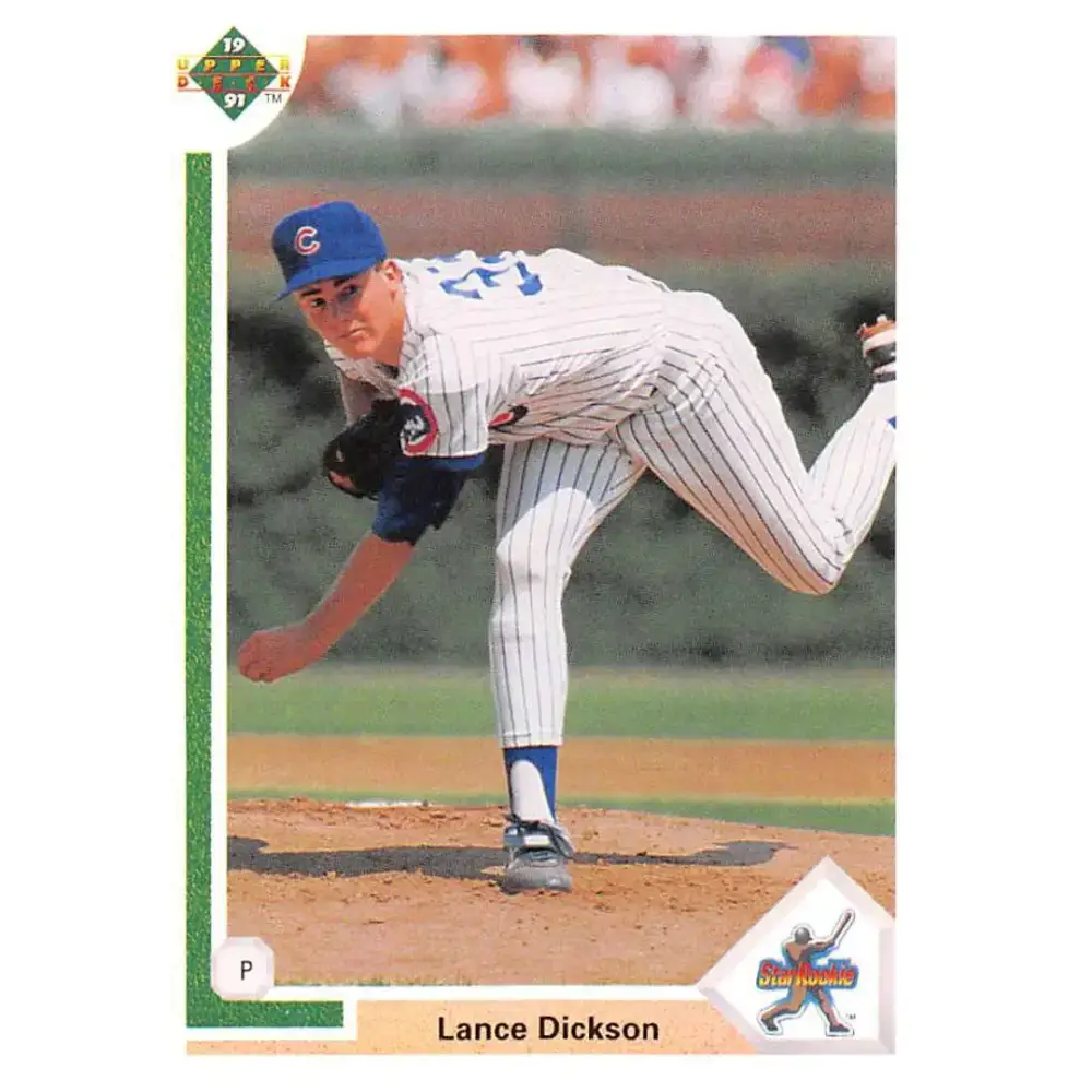 1991 Upper Deck #9 Lance Dickson NM-MT RC Rookie Chicago Cubs Baseball Card - Baseball Card Single