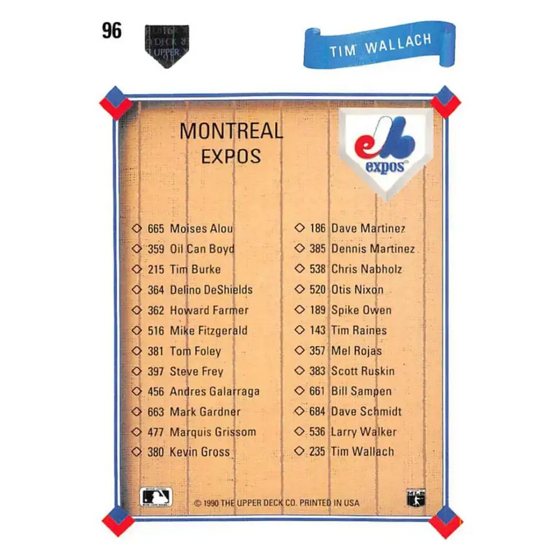 1991 Upper Deck #96 Tim Wallach TC NM-MT Montreal Expos Baseball Card - Baseball Card Single