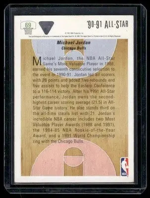 1991 Upper Deck All-Star Michael Jordan #69 Basketball - Basketball Card Single