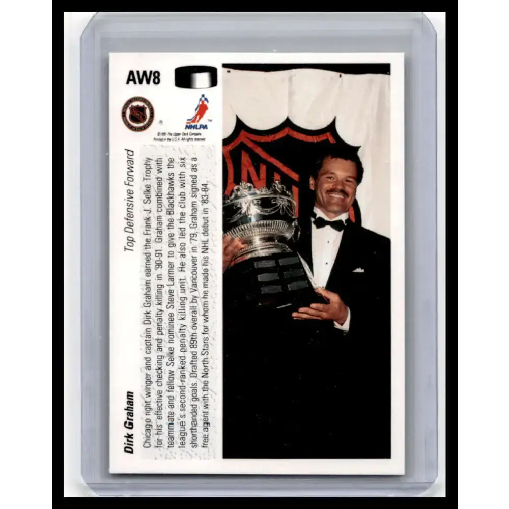 1991 Upper Deck #AW8 Dirk Graham NM-MT Chicago Blackhawks Hockey Card - Hockey Card Single