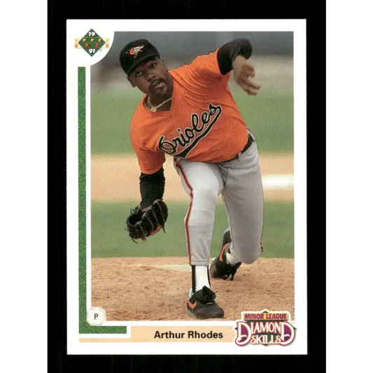 1991 Upper Deck Final Edition #13 Arthur Rhodes EX Excellent RC Rookie Baltimore Orioles Baseball Card - Baseball Card