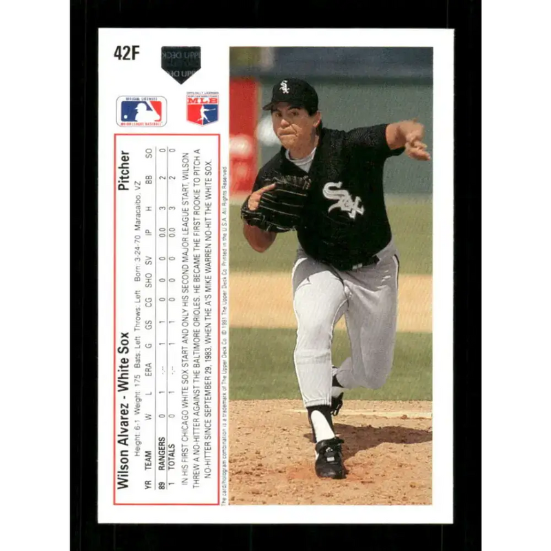 1991 Upper Deck Final Edition #42 Wilson Alvarez EX Excellent Chicago White Sox Baseball Card - Baseball Card Single