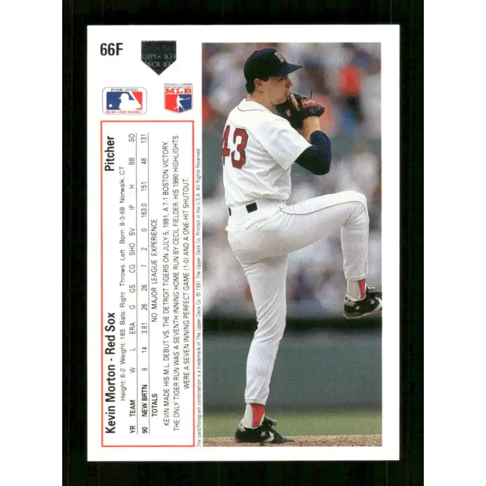 1991 Upper Deck Final Edition #66 Kevin Morton EX Excellent RC Rookie Boston Red Sox Baseball Card - Baseball Card