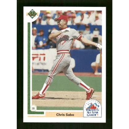1991 Upper Deck Final Edition #94 Chris Sabo EX Excellent Cincinnati Reds Baseball Card - Trading Cards