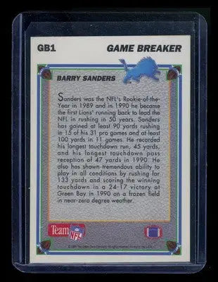 1991 Upper Deck Game Breaker Barry Sanders #GB1 Football