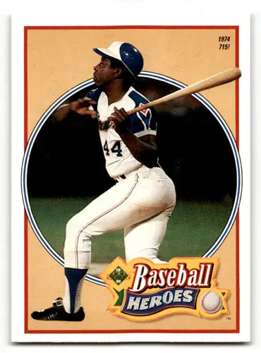 Original gloss Baseball Heroes trading card featuring Hank Aaron from 1991 Upper Deck Hank
