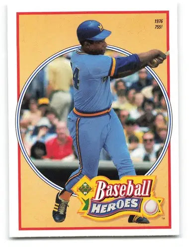 Original gloss baseball card of Hank Aaron from 1991 Upper Deck Hank Heroes series