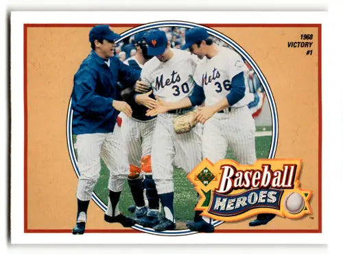 Original gloss Baseball heroes trading card of Nolan Ryan from 1991 Upper Deck Mets