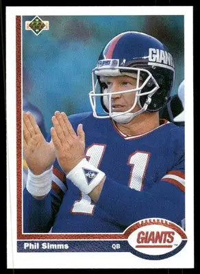1991 Upper Deck Phil Simms #181 Football - Football Card Single