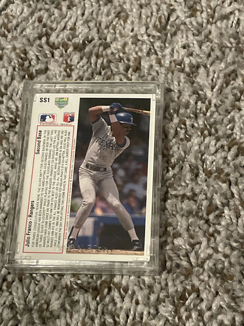 1991 Upper Deck Silver Slugger trading cards in a protective plastic case