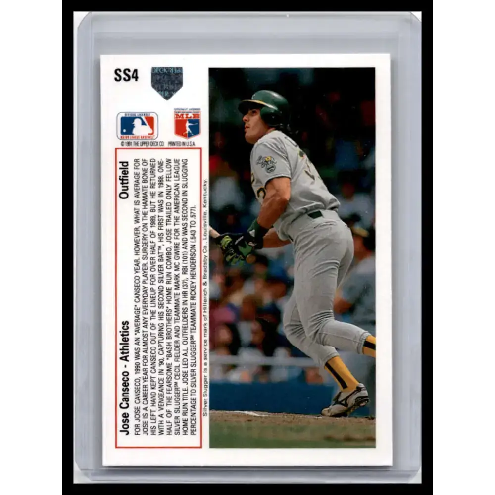 1991 Upper Deck #SS4 Jose Canseco NM-MT Oakland Athletics Baseball Card - Baseball Card Single