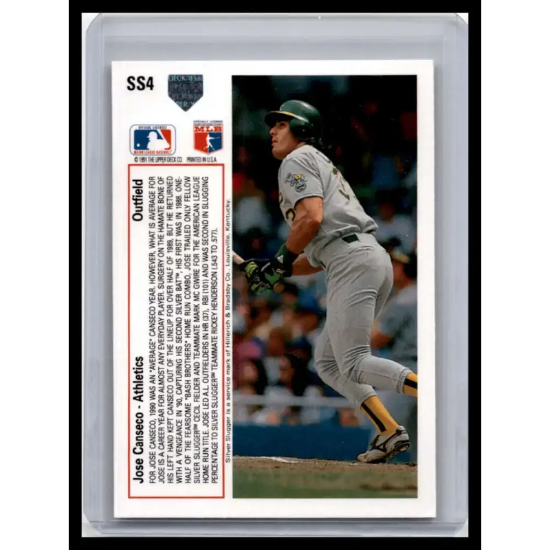 1991 Upper Deck #SS4 Jose Canseco NM-MT Oakland Athletics Baseball Card - Baseball Card Single