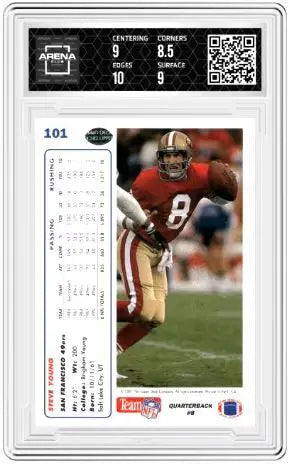 1991 Upper Deck Steve Young #101 Football Arena Club 9 - Football Card Single