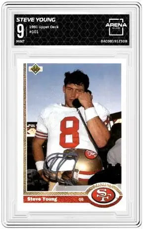 1991 Upper Deck Steve Young #101 Football Arena Club 9 - Football Card Single