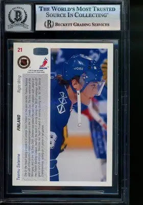 1991 Upper Deck Teemu Selanne CC #21 Rookie Hockey BGS Auto 10