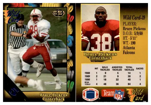 1991 Wild Card 5 Stripe #39 Bruce Pickens NM Near Mint Falcons - Football Card Single