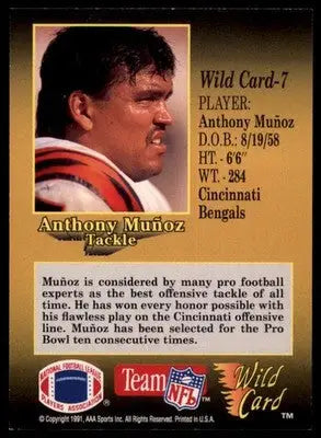 1991 Wild Card Anthony Munoz 7 Cincinnati Bengals