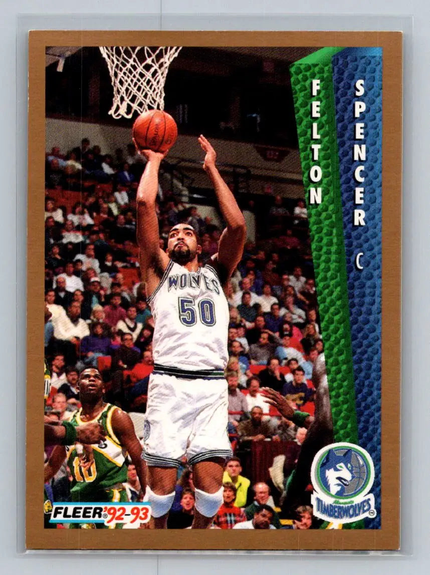 1992-93 Fleer #138 Felton Spencer Minnesota Timberwolves - Basketball Card Single