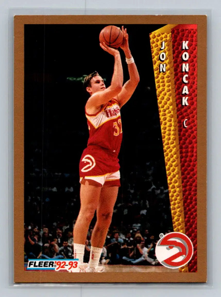 1992-93 Fleer #4b Jon Koncak Photo of him without ball on back Atlanta Hawks - Basketball Card Single
