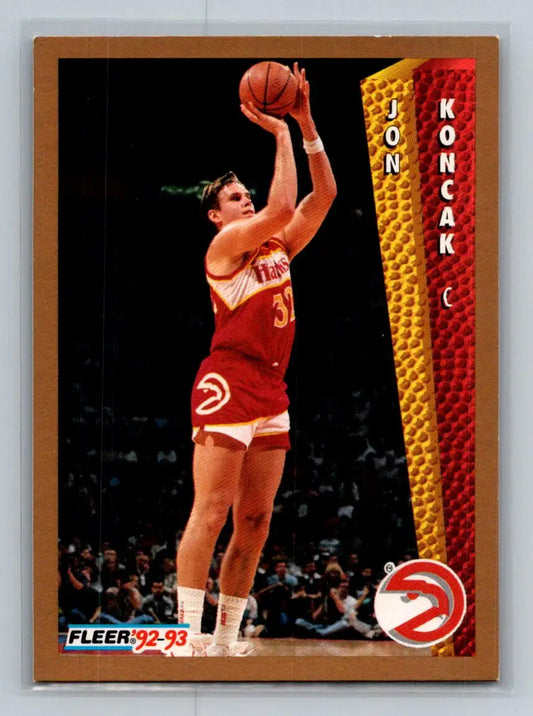 1992-93 Fleer #4b Jon Koncak Photo of him without ball on back Atlanta Hawks - Basketball Card Single