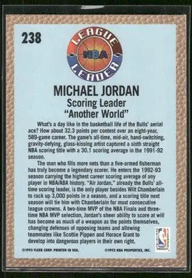 1992-93 Fleer League Leader Michael Jordan #238 Basketball