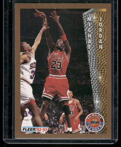 Fleer League Leader Michael Jordan 1992-93 Basketball Card in 1992-93 Fleer League Leader product