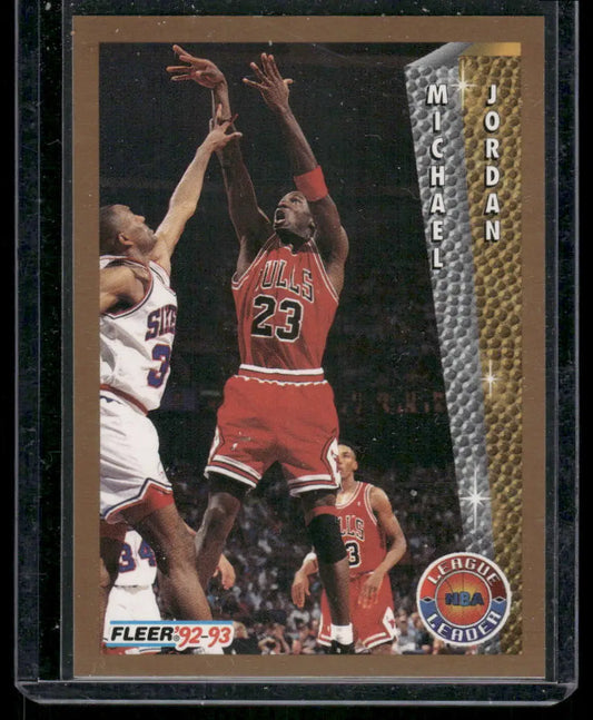 Fleer League Leader Michael Jordan 1992-93 Basketball Card in 1992-93 Fleer League Leader product