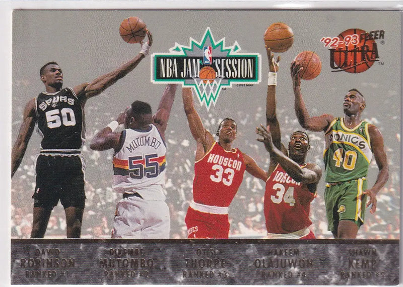1992-93 FLEER NBA JAM SESSION RANKS 1-10- SAN ANTONIO SPURS - Basketball Card Single