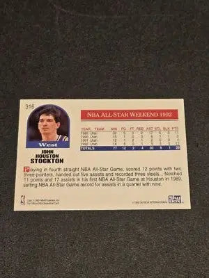 1992-93 Hoops #316 John Stockton - Basketball Card Single