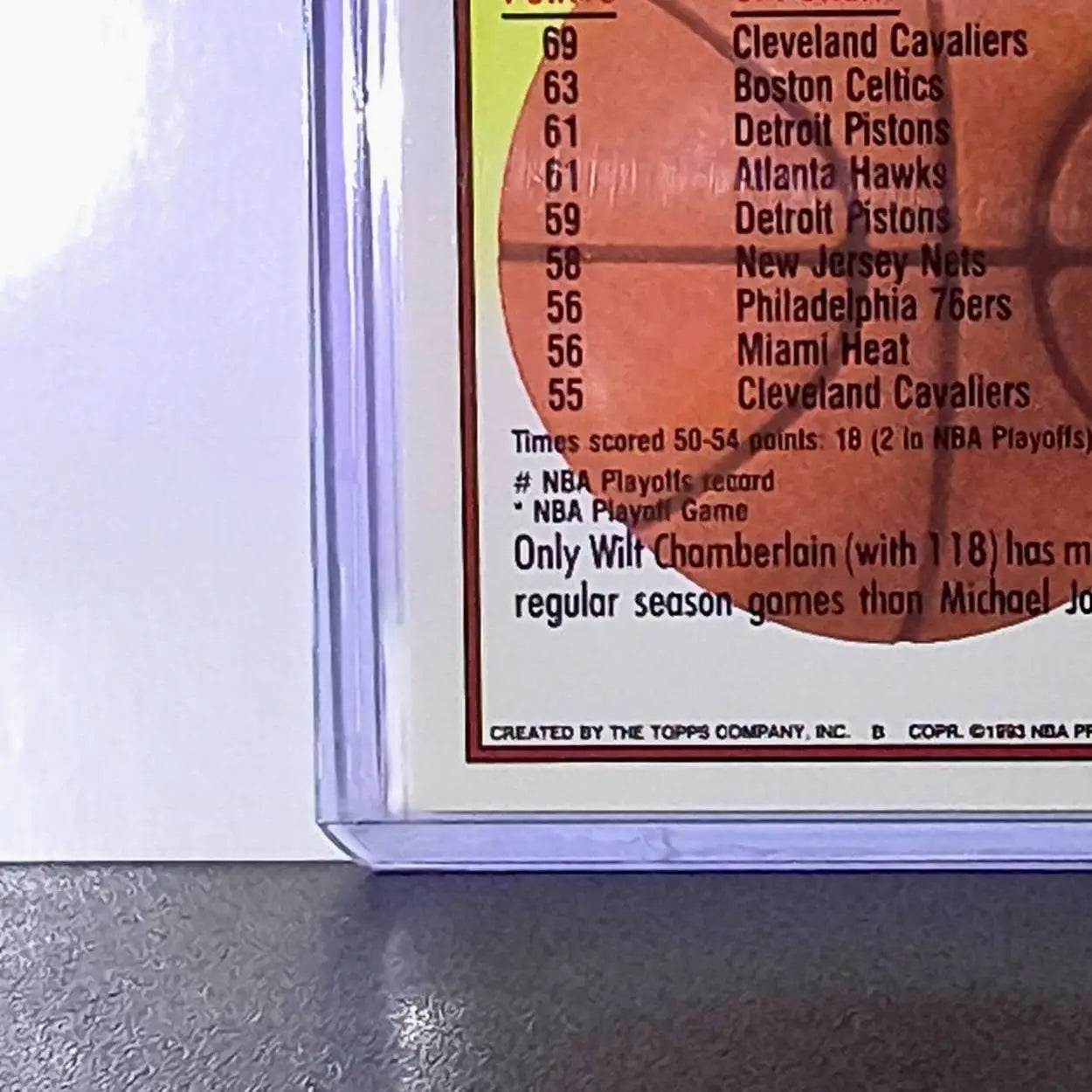 1992-93 Michael Jordan Topps 50 Point Club #205 Basketball Card Chicago Bulls - Basketball Card Single