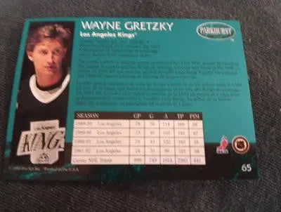1992-93 Parkhurst - Wayne Gretzky #65. Los Angeles Kings. NRMT+ - Hockey Card Single