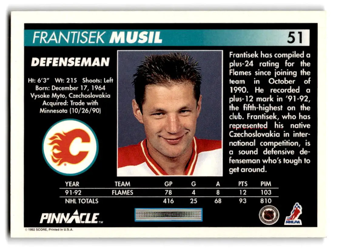 1992-93 Pinnacle #51 Frantisek Musil - Hockey Card Single