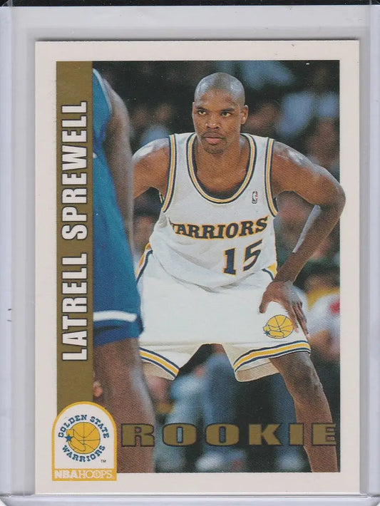 Basketball trading card of Latrell Sprewell, Golden State Warriors, 1992-93 Skybox #389