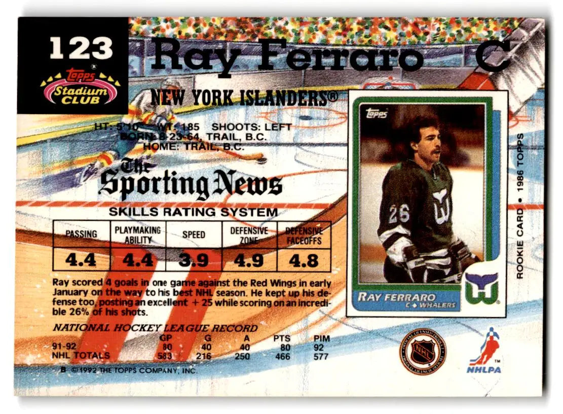 1992-93 Stadium Club #123 Ray Ferraro - Hockey Card Single