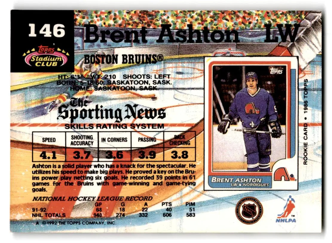 1992-93 Stadium Club #146 Brent Ashton - Hockey Card Single
