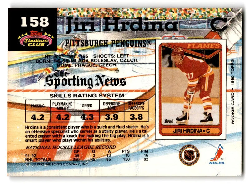 1992-93 Stadium Club #158 Jiri Hrdina - Hockey Card Single
