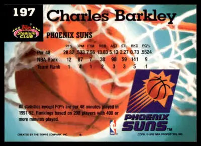 1992-93 Stadium Club #197 Charles Barkley - Basketball Card Single