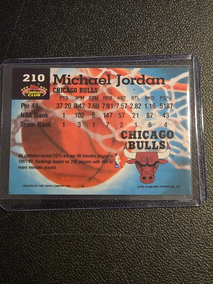 1992-93 Stadium Club #210 Michael Jordan - Trading Cards