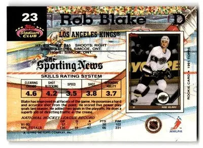 1992-93 Stadium Club #23 Rob Blake - Hockey Card Single