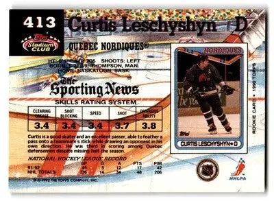 1992-93 Stadium Club #413 Curtis Leschyshyn - Hockey Card Single