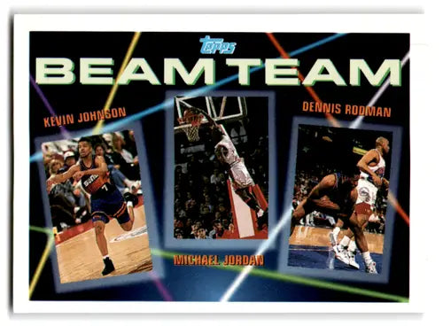 Original gloss basketball trading card featuring Topps Beam Team Dennis Rodman and Michael Jordan